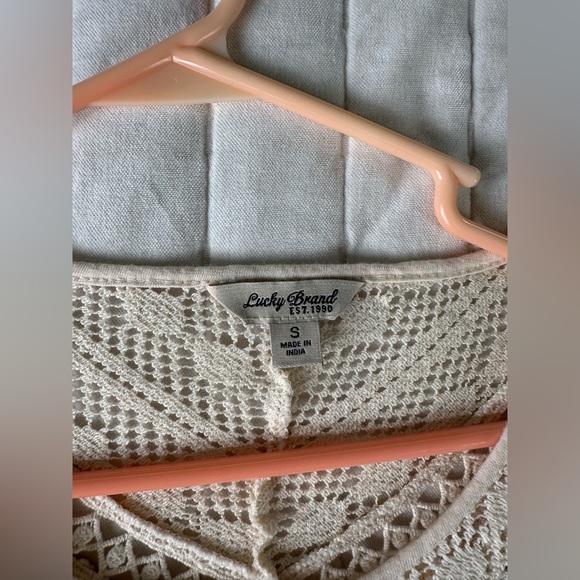 Lucky Brand Small Knit Women’s Crochet Lightweight Boho Chic Flowy Blouse Top - Picture 7 of 7